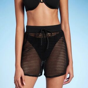 Shade & Shore Women’s Black Mesh Swim Coverup Small